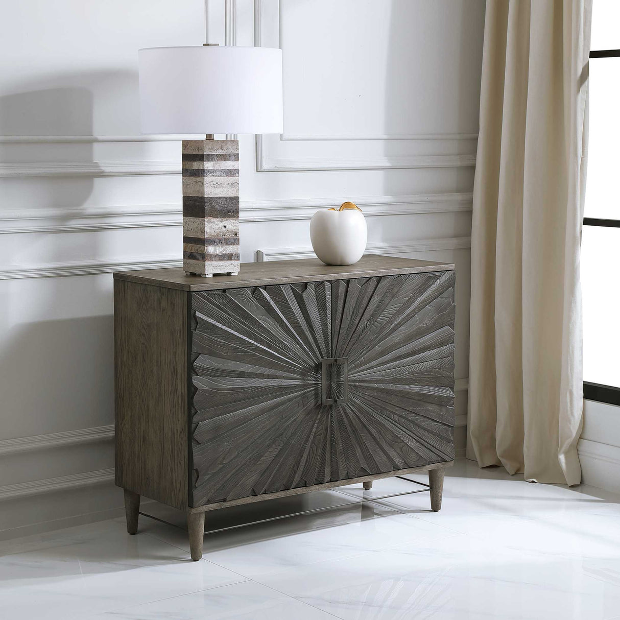 Oak Starburst 2-Door Cabinet | Oroa.com