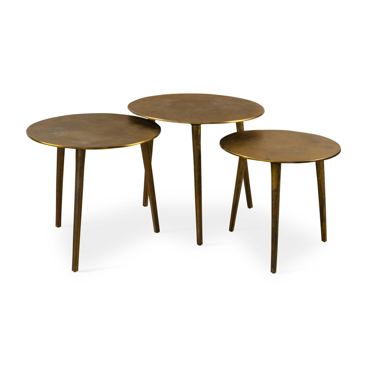 Round Antique Gold Coffee Tables (3) | Oroa.com