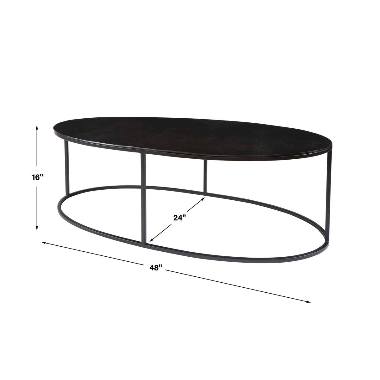 Black Aluminum Oval Coffee Table | Oroa.com