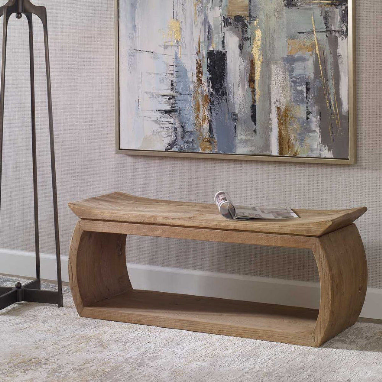 Elm Wood Accent Bench | Oroa.com