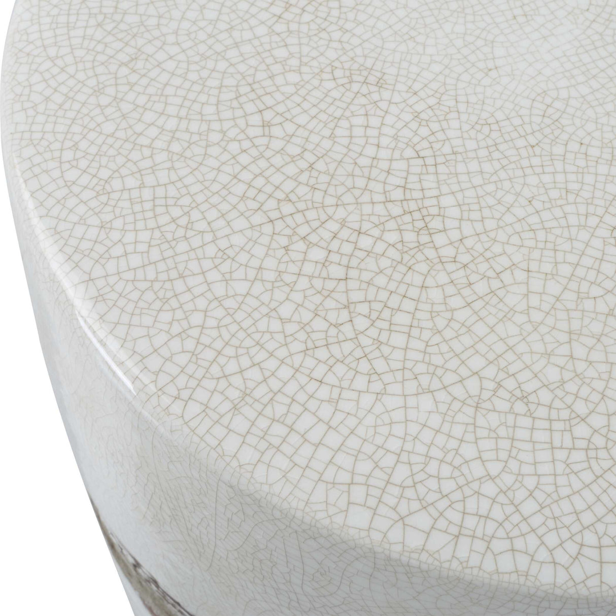 White Crackle Ceramic Garden Stool | Oroa.com