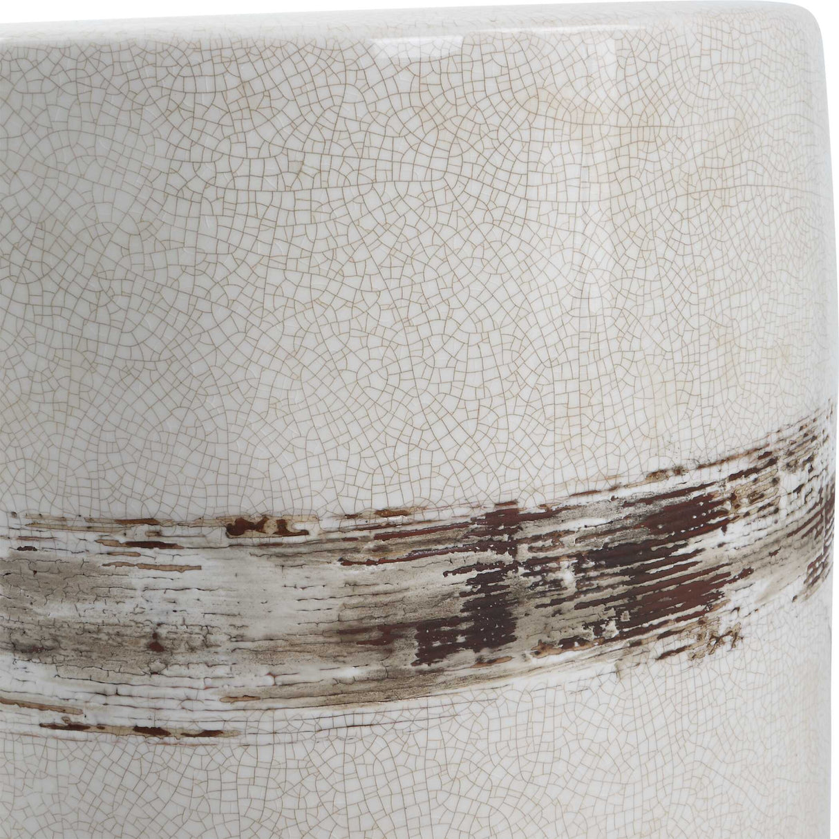 White Crackle Ceramic Garden Stool | Oroa.com
