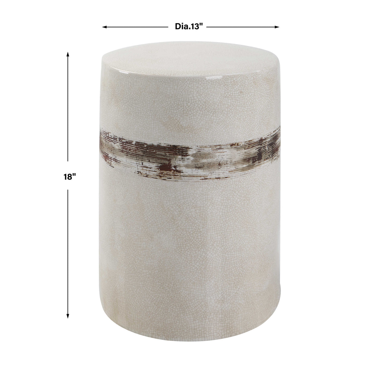 White Crackle Ceramic Garden Stool | Oroa.com