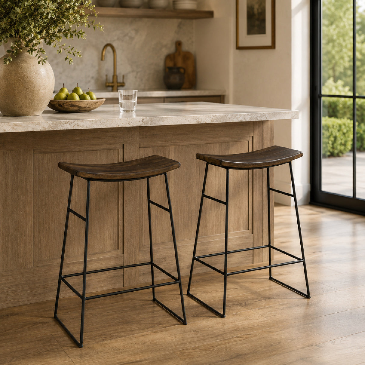 Solid Mango Scooped Counter Stool | Oroa.com