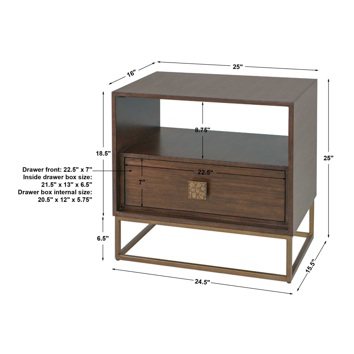 Wooden 1-Drawer Side Table | Oroa.com