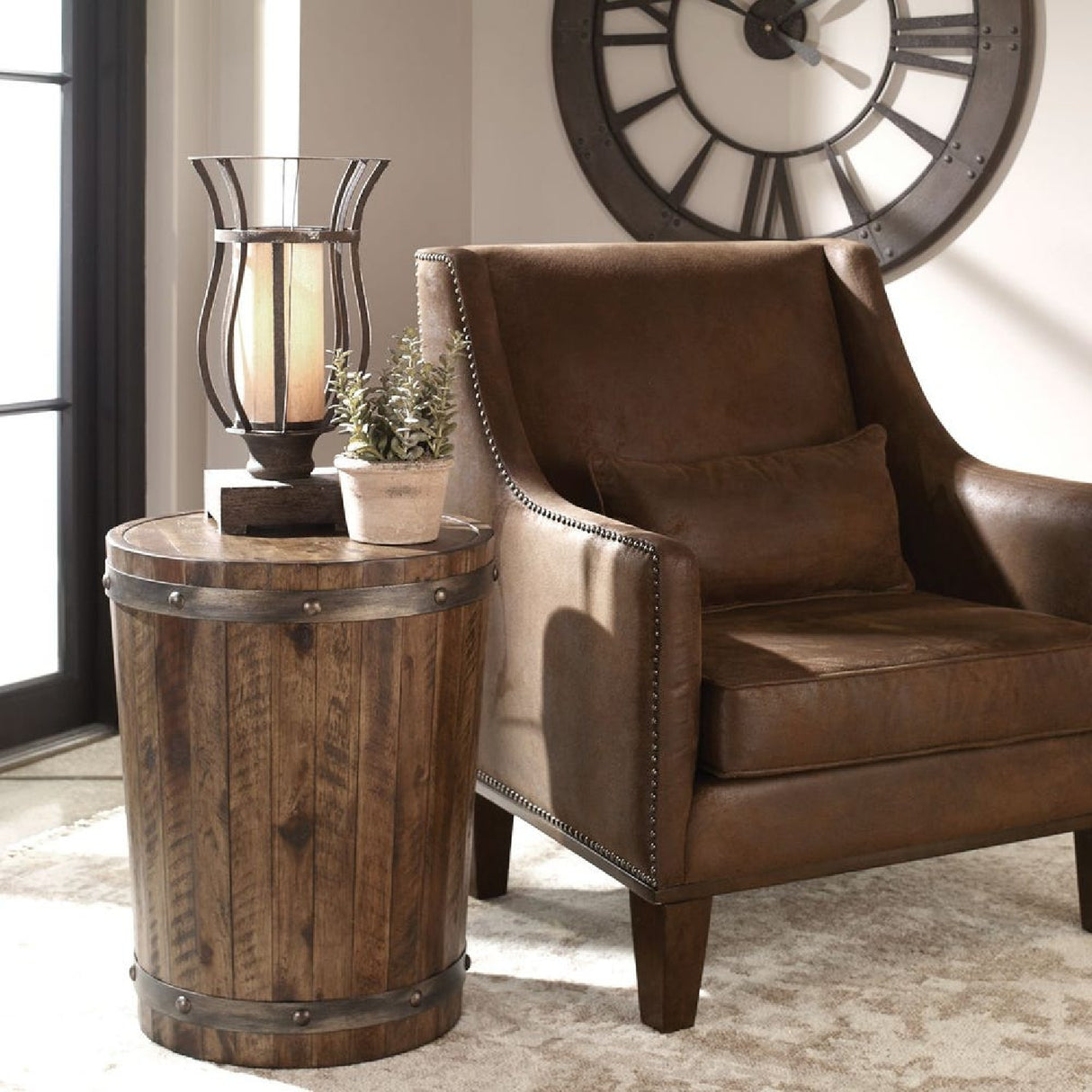 Rustic Acacia Wood Side Table | Oroa.com