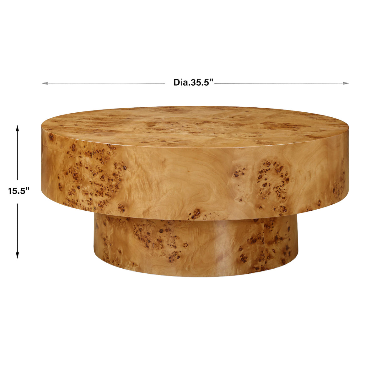 Poplar Burl Round Coffee Table | Oroa.com