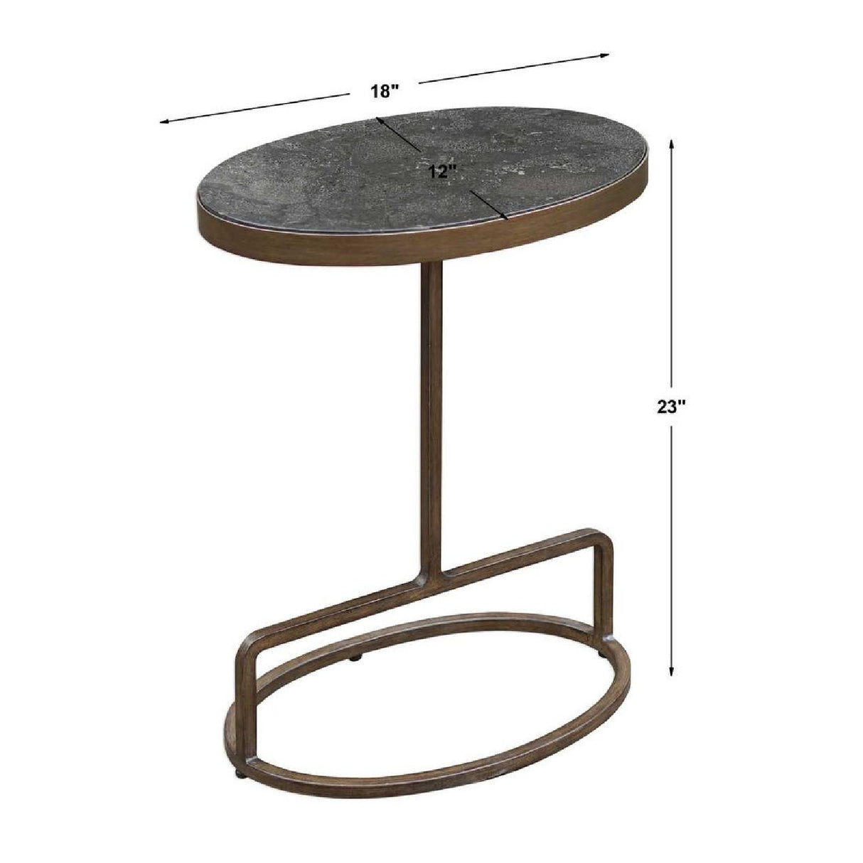 Iron Base Oval Accent Table | Oroa.com