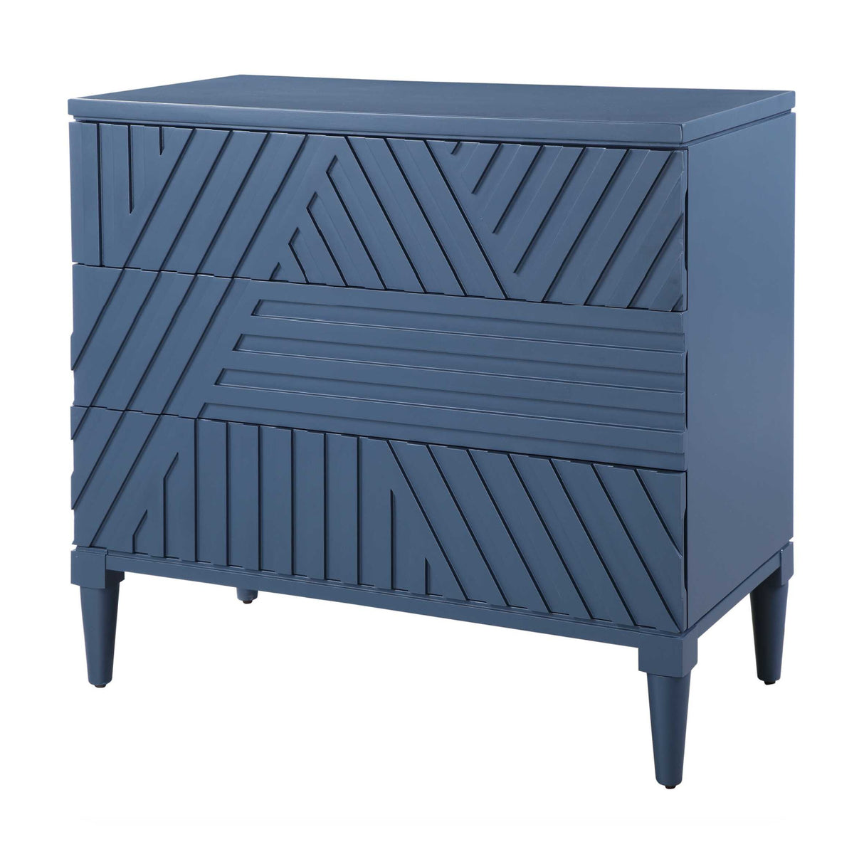 Geometric Carved 3-Drawer Chest | Oroa.com