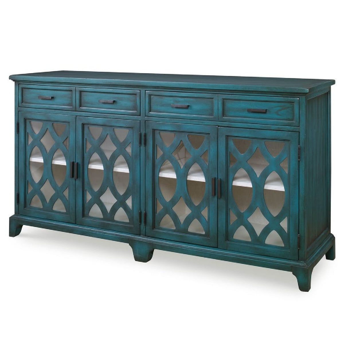 Green Wooden Cutouts Credenza | Oroa.com
