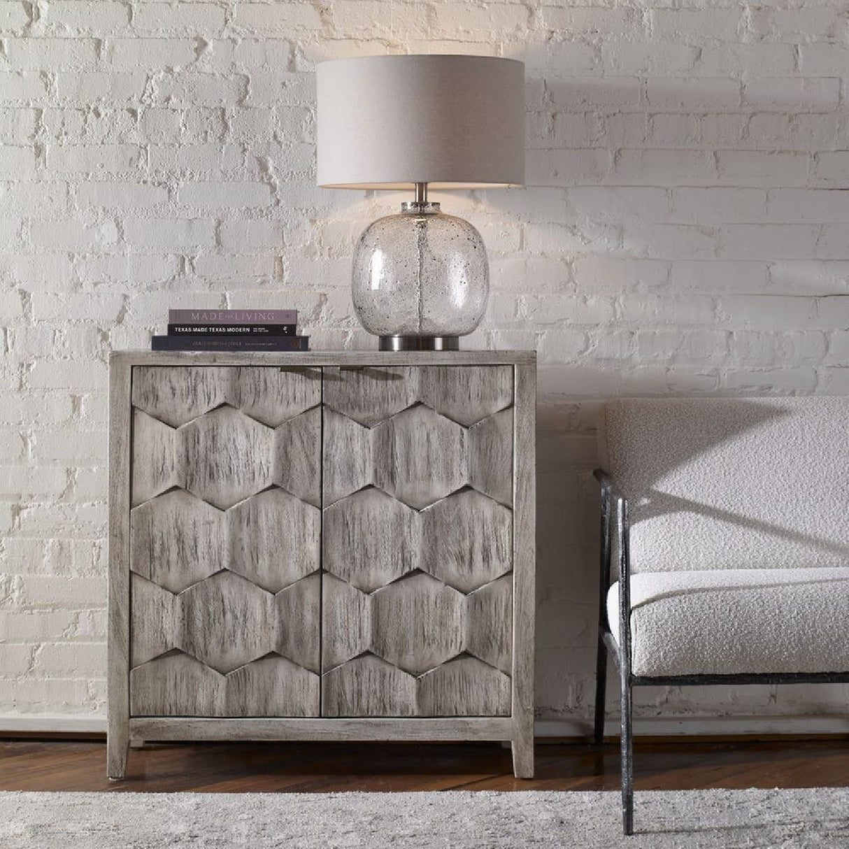 2-Door Honeycomb Mahogany Cabinet | Oroa.com