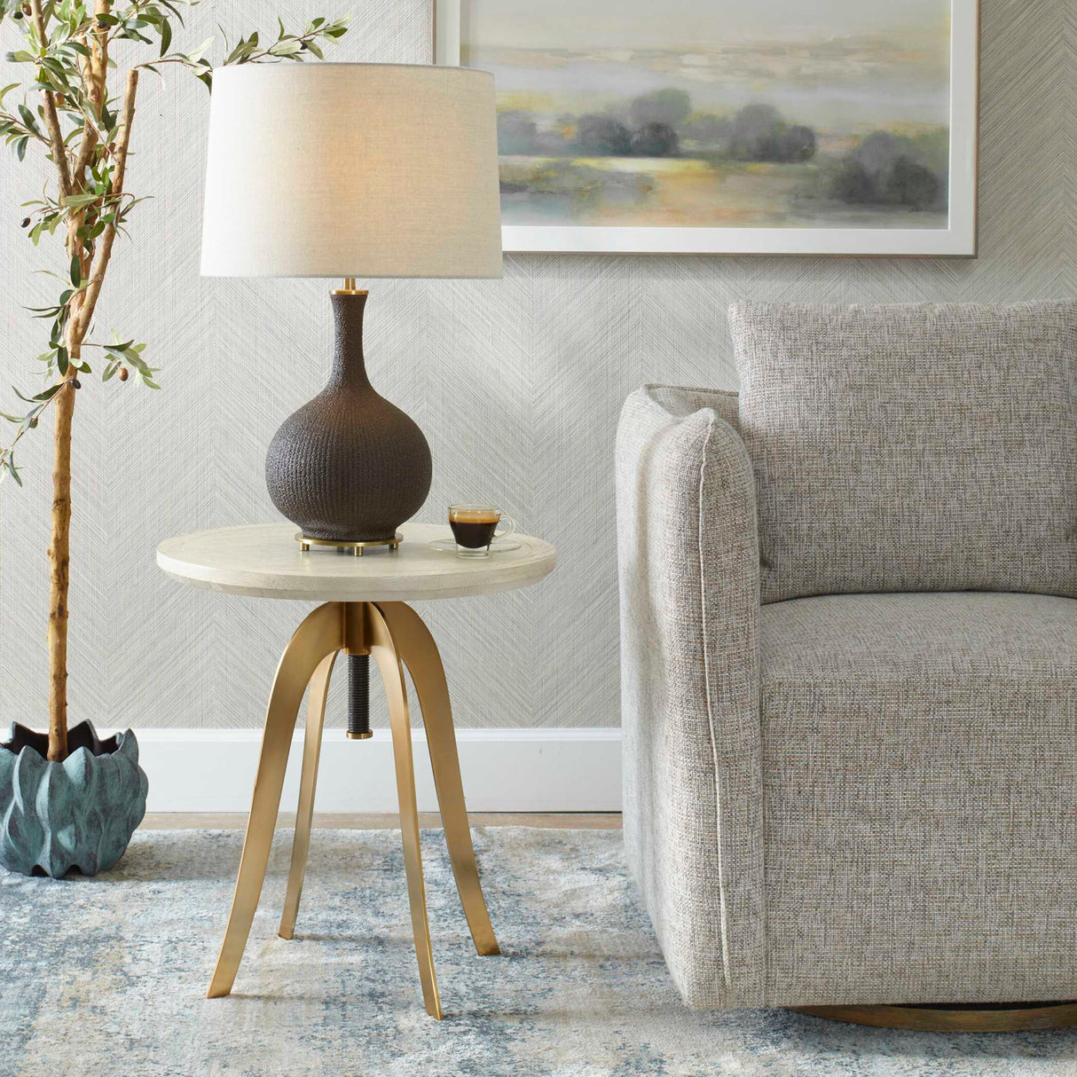 White Oak Adjustable Accent Table | Oroa.com