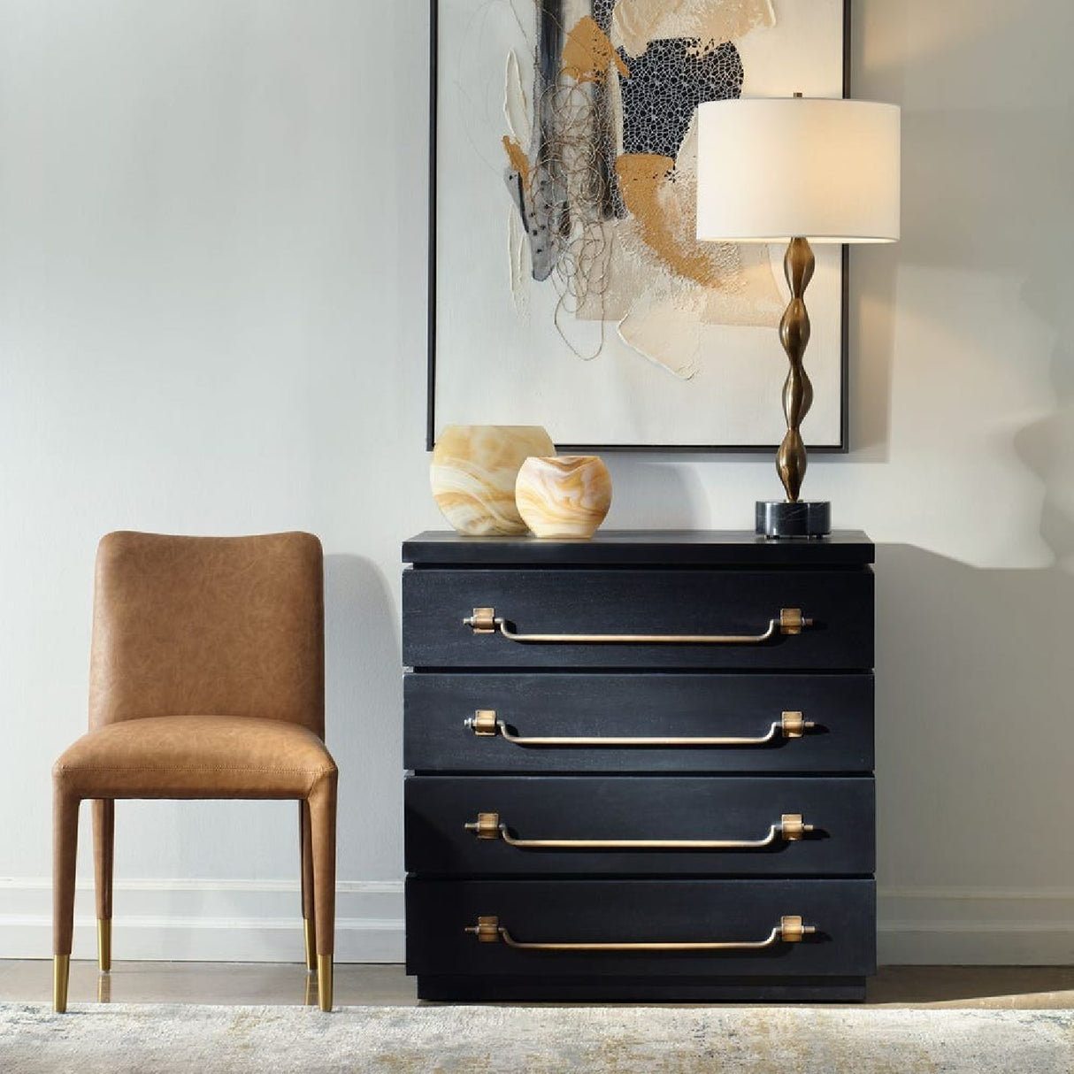 Black Mahogany 4-Drawer Accent Chest | Oroa.com