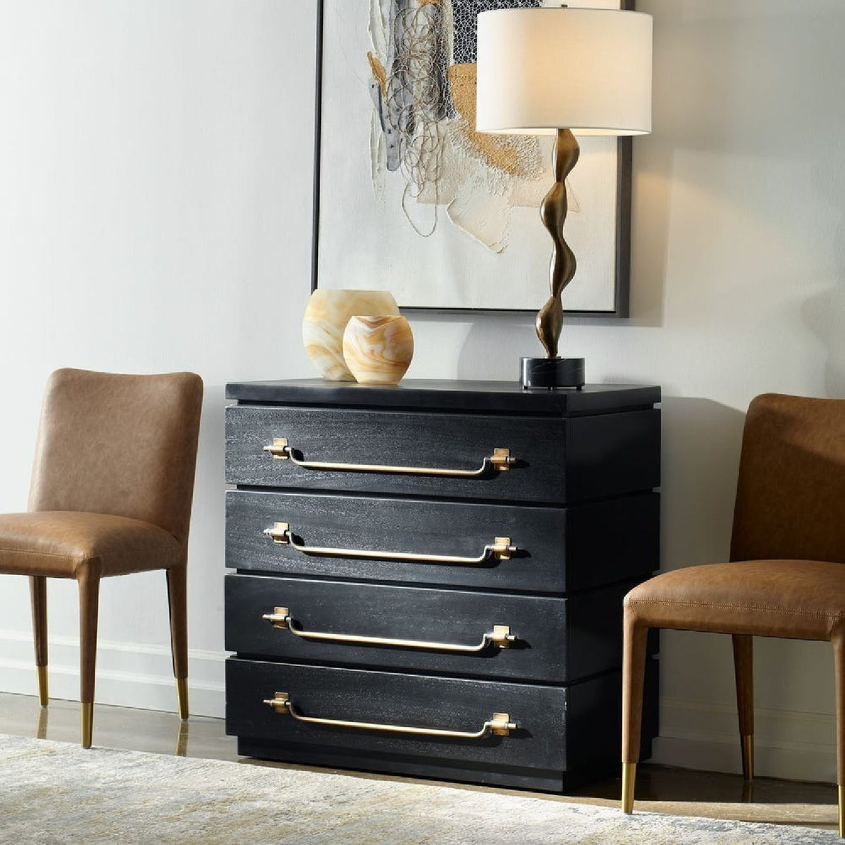 Black Mahogany 4-Drawer Accent Chest | Oroa.com