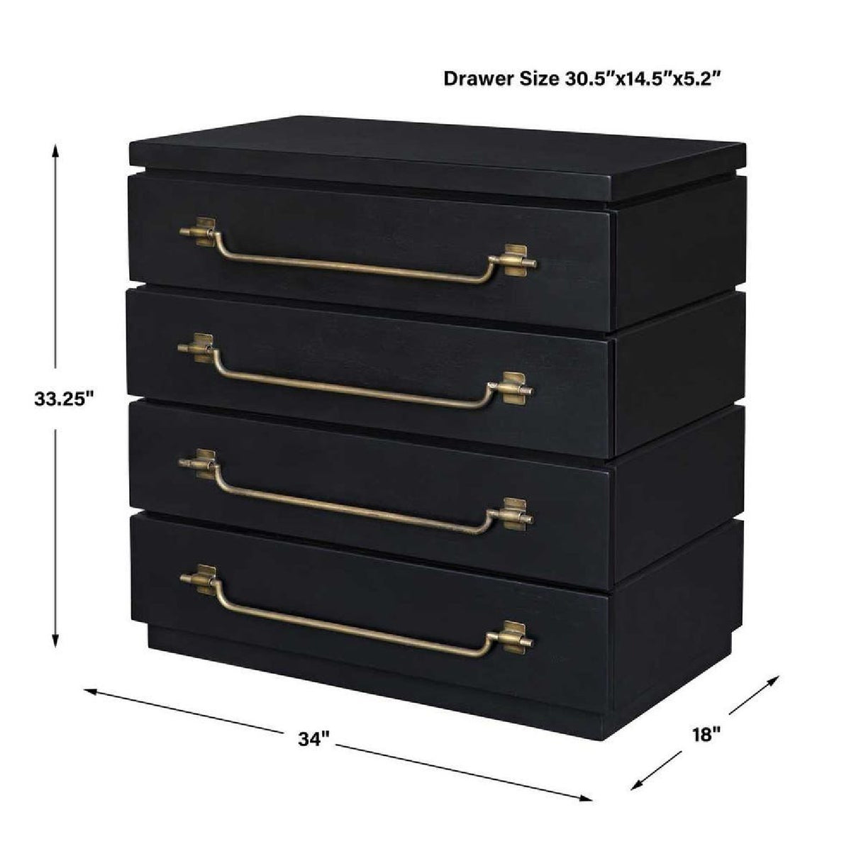 Black Mahogany 4-Drawer Accent Chest | Oroa.com