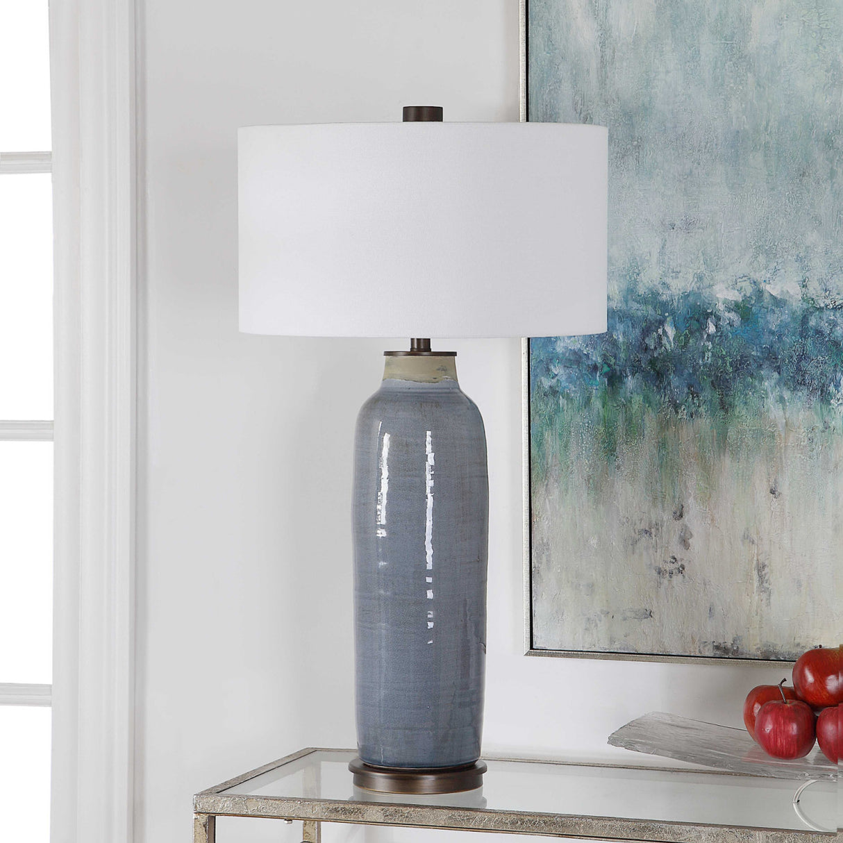 Distressed Blue Ceramic Table Lamp | Oroa.com