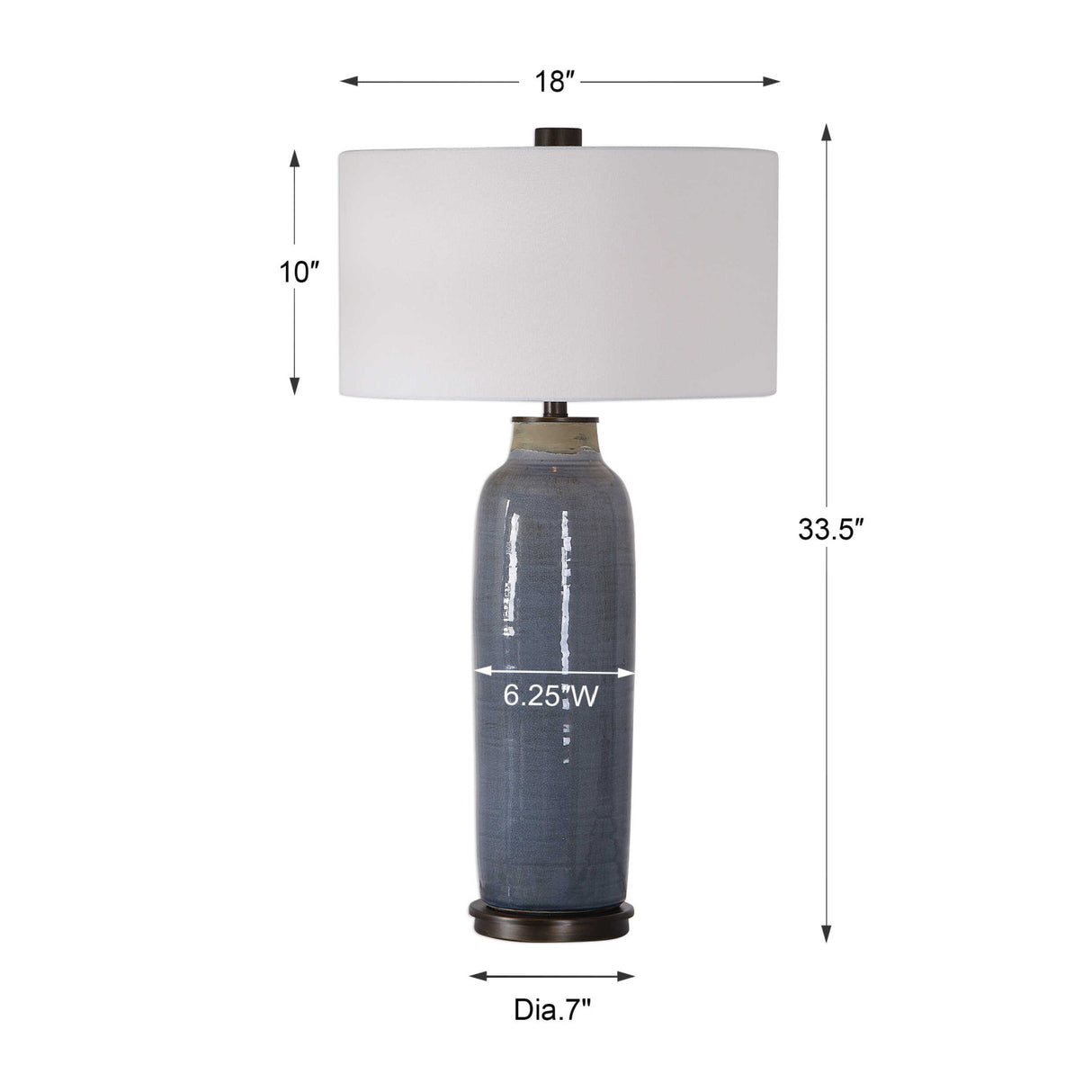Distressed Blue Ceramic Table Lamp | Oroa.com