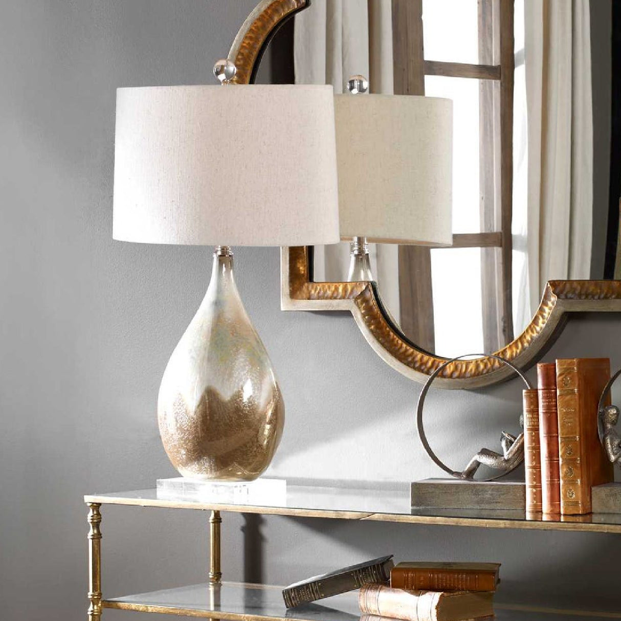 Earth-Toned Glaze Ceramic Table Lamp | Oroa.com