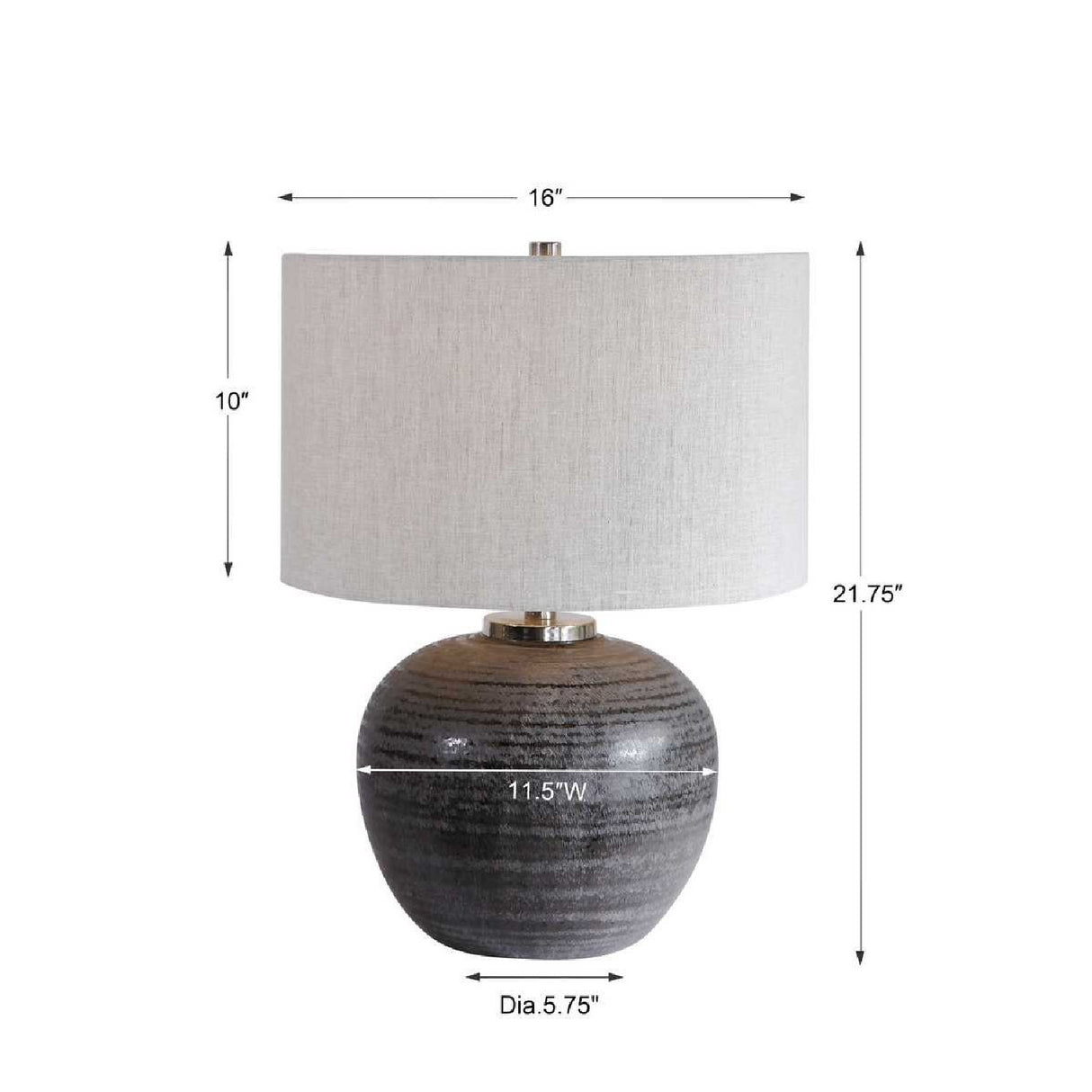 Black Etched Ceramic Table Lamp | Oroa.com