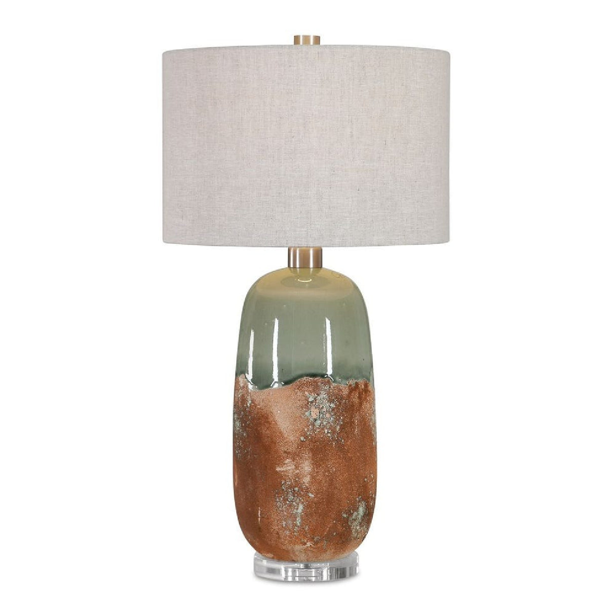 Terracotta & Green Ceramic Table Lamp | Oroa.com