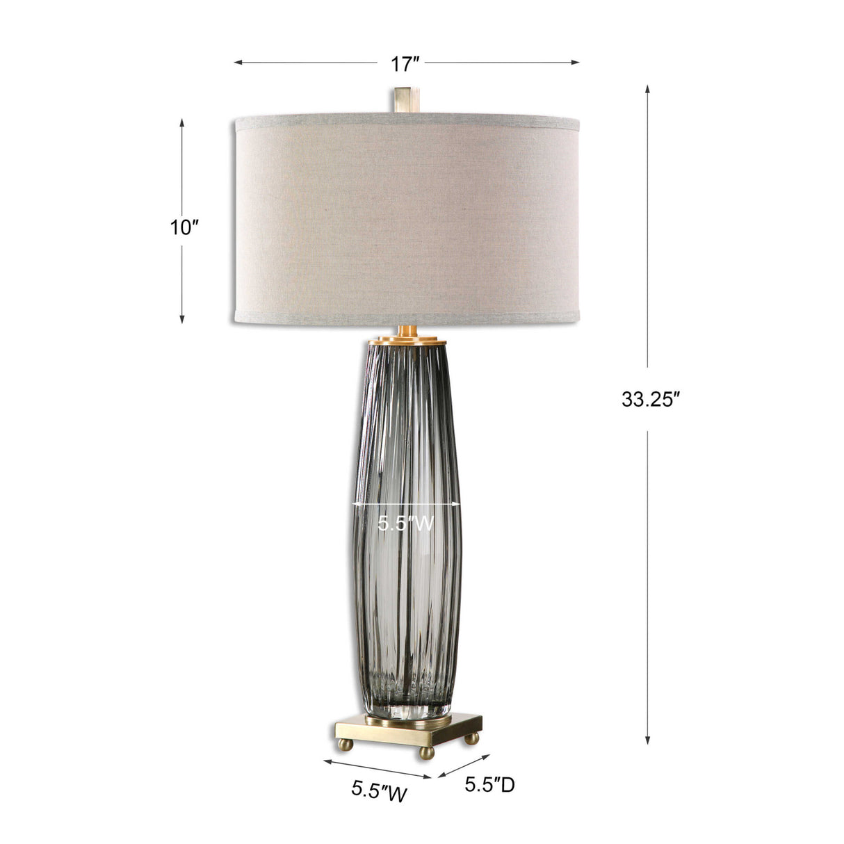 Pleated Gray Glass Table Lamp | Oroa.com