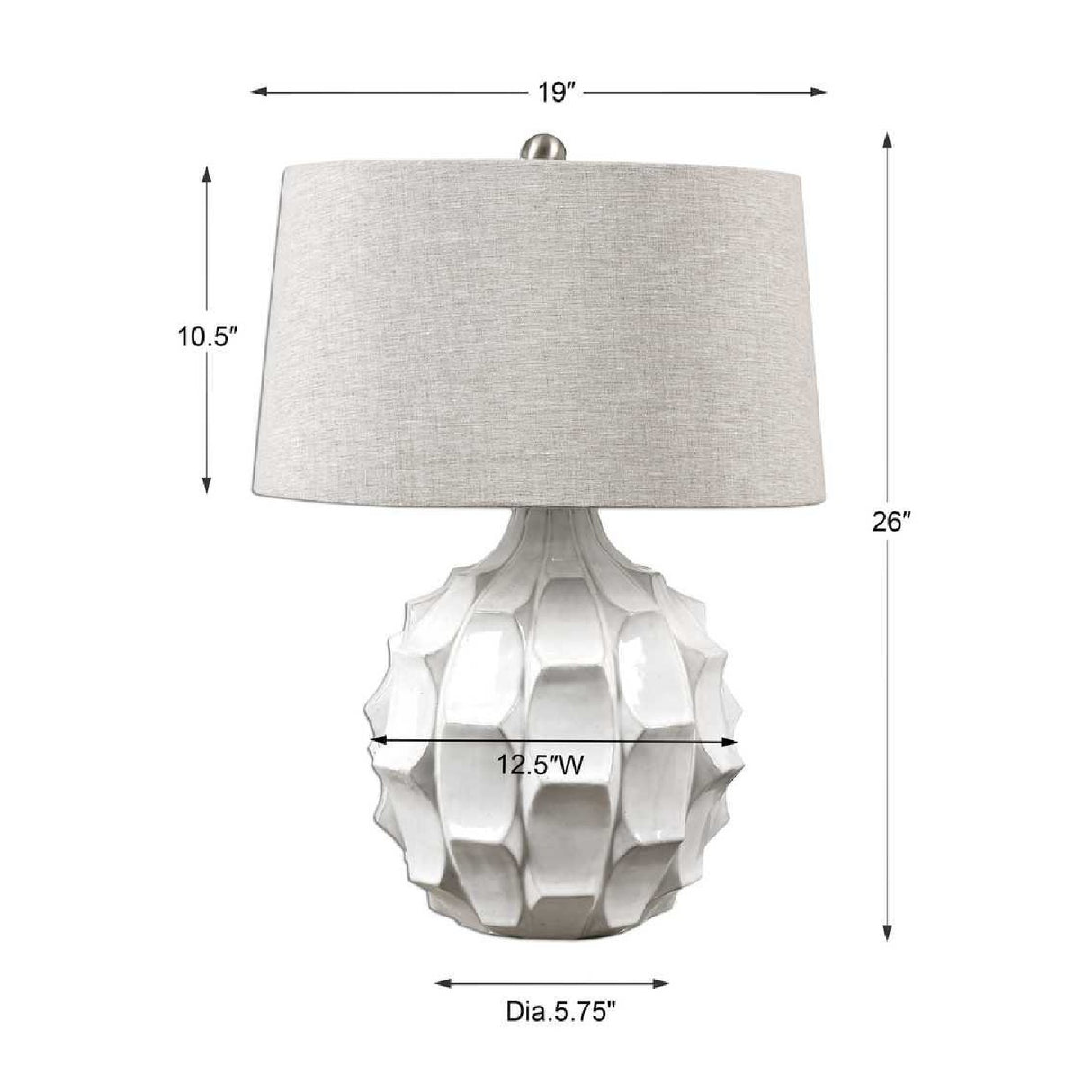 Gloss White Ceramic Table Lamp | Oroa.com