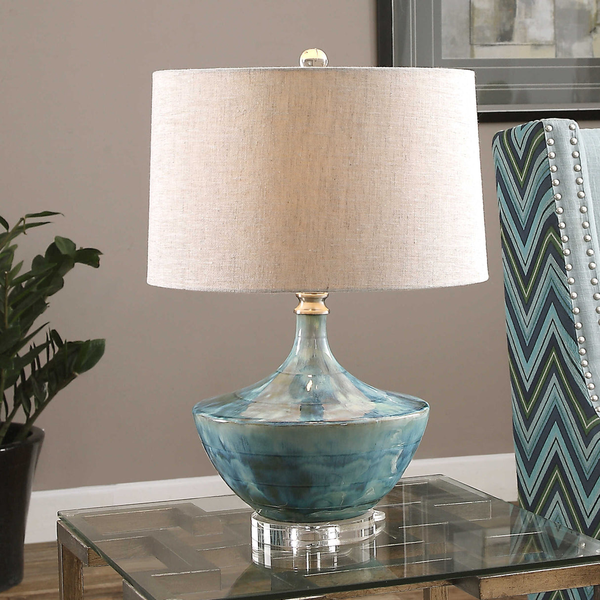 Blue Tie-Dyed Ceramic Table Lamp | Oroa.com
