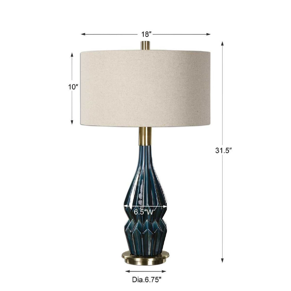 Blue Faceted Ceramic Table Lamp | Oroa.com