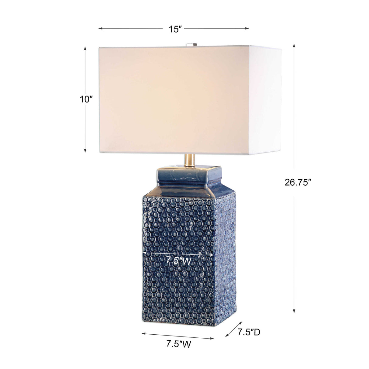Textured Blue Ceramic Table Lamp | Oroa.com