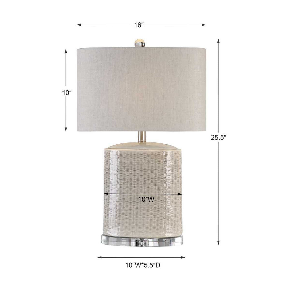 Textured Oval Ceramic Table Lamp | Oroa.com