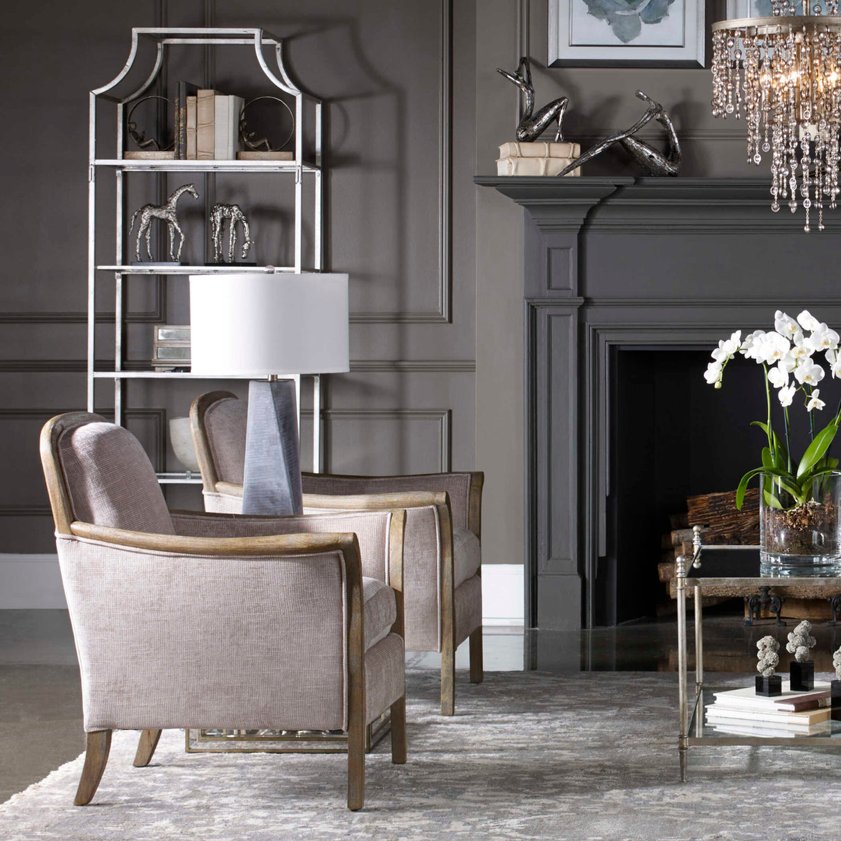 Twisted Gray Glass Table Lamp | Oroa.com