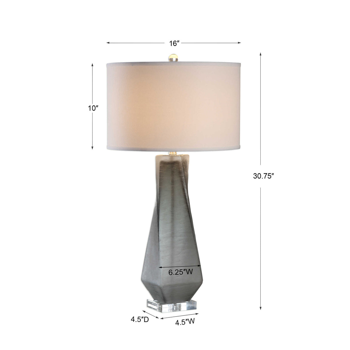 Twisted Gray Glass Table Lamp | Oroa.com