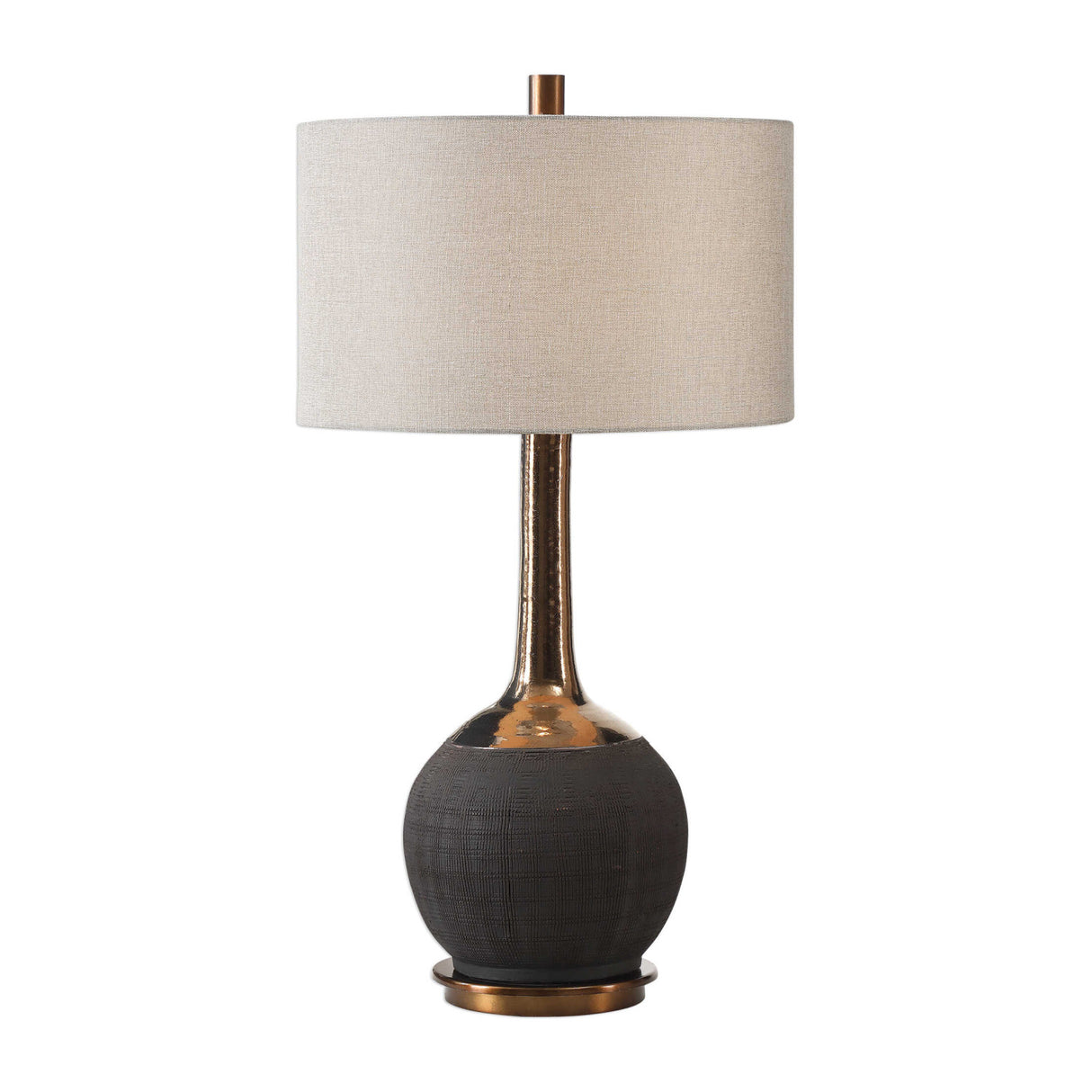 Rounded Black Ceramic Table Lamp | Oroa.com