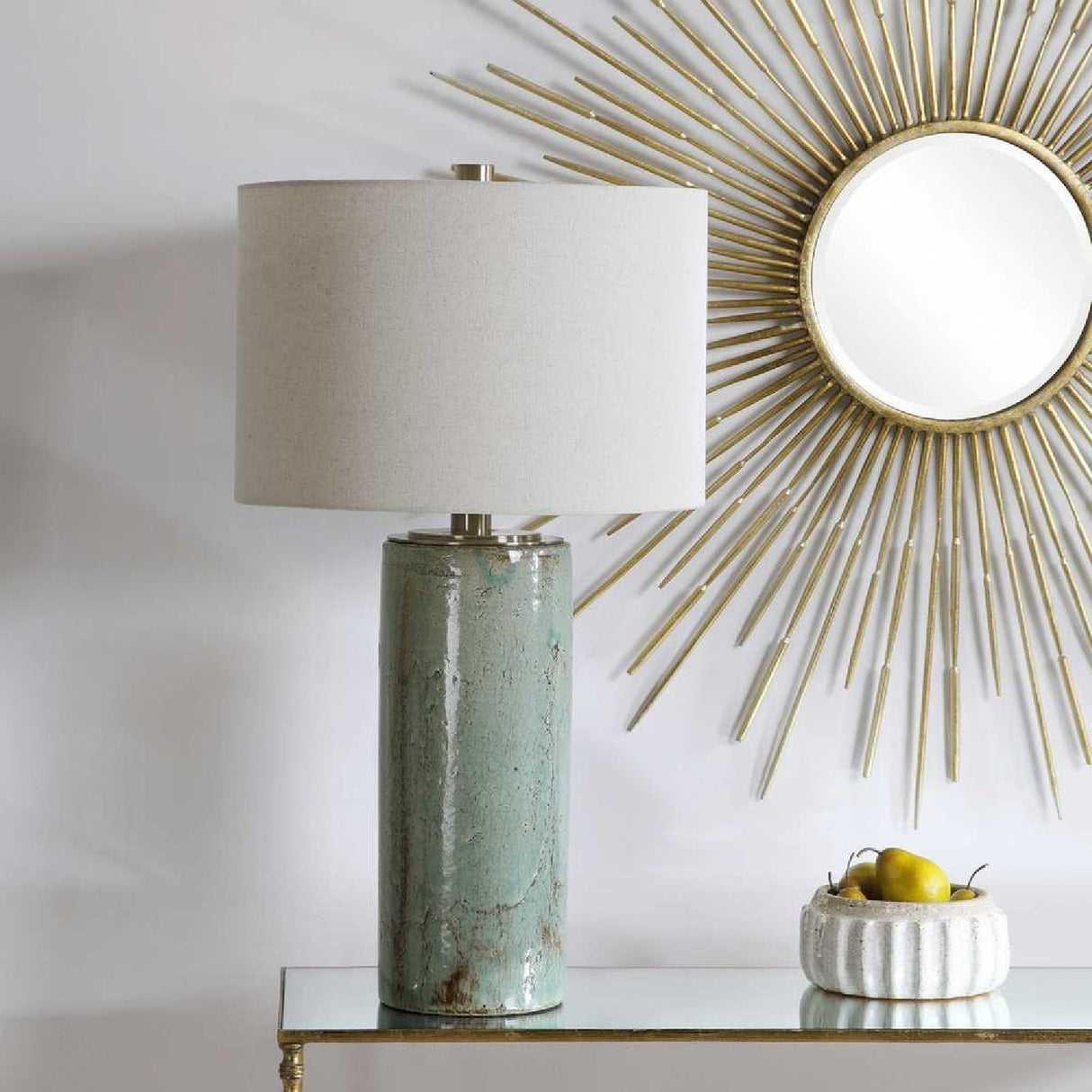 Rustic Blue Ceramic Table Lamp | Oroa.com
