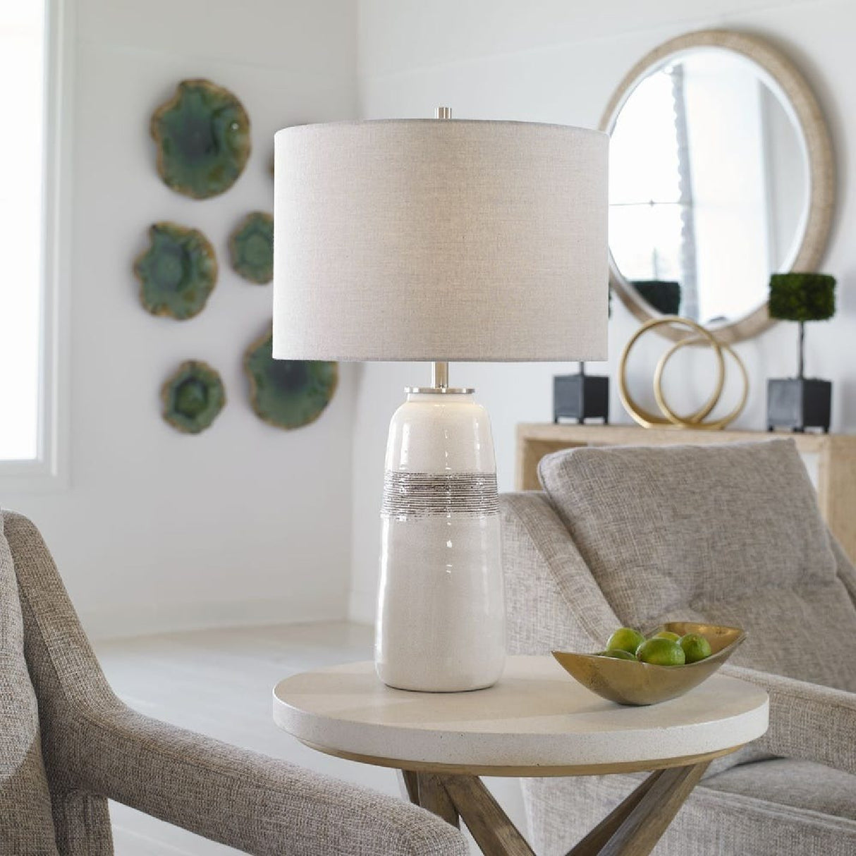 Textured Oval Ceramic Table Lamp | Oroa.com