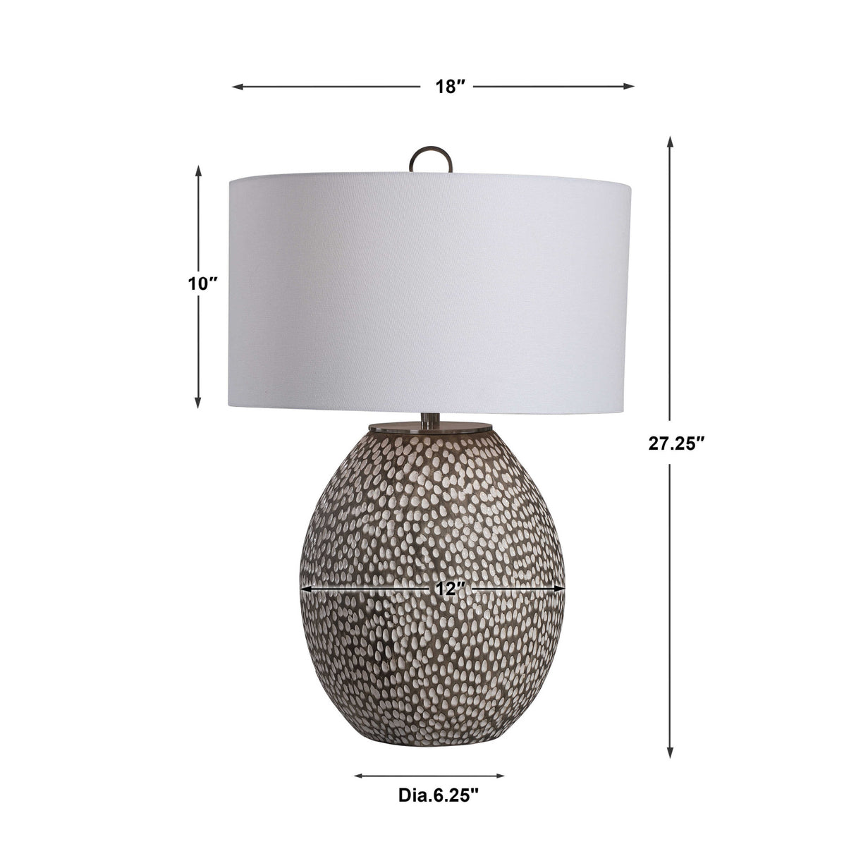 Pitted Gray Ceramic Table Lamp | Oroa.com