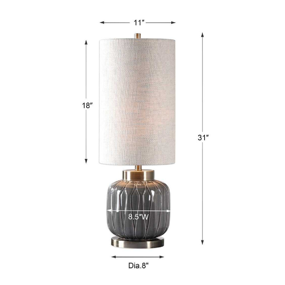 Gray Embossed Ceramic Buffet Lamp | Oroa.com