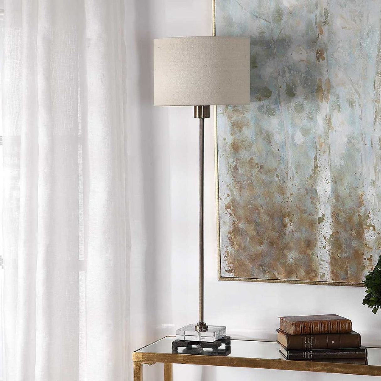 Antiqued Brass Buffet Lamp | Oroa.com
