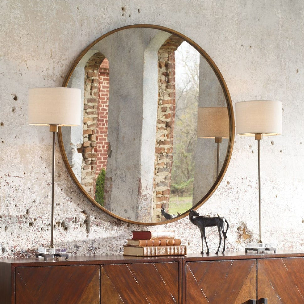 Antiqued Brass Buffet Lamp | Oroa.com