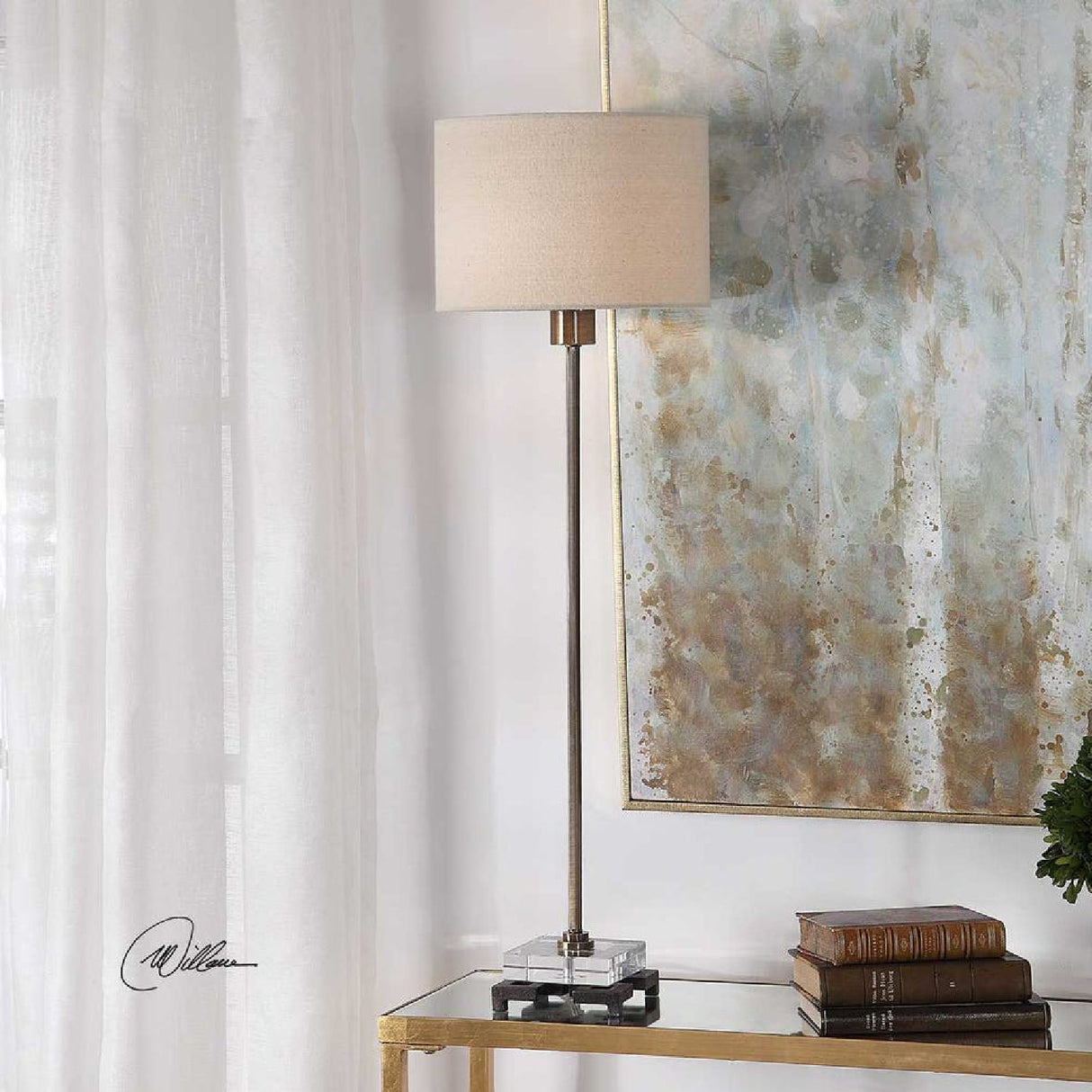 Antiqued Brass Buffet Lamp | Oroa.com