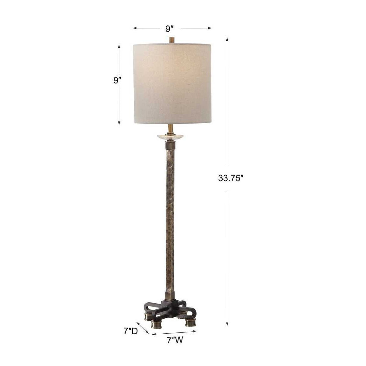 Hammered Antique Brass Buffet Lamp | Oroa.com