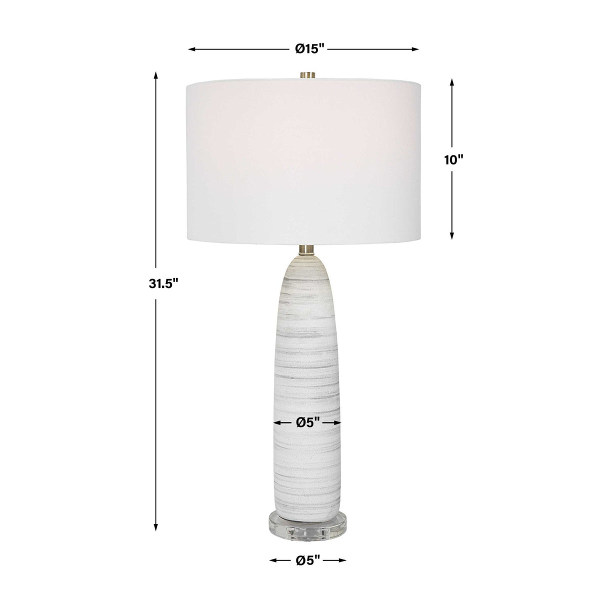 White Glazed Ceramic Table Lamp | Oroa.com
