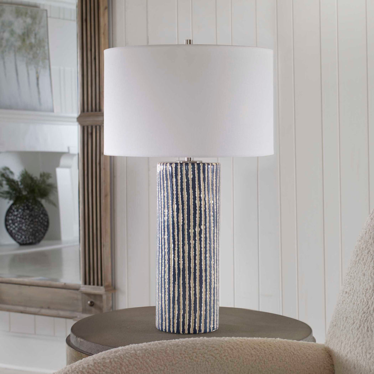 Glazed Stripes Ceramic Table Lamp | Oroa.com