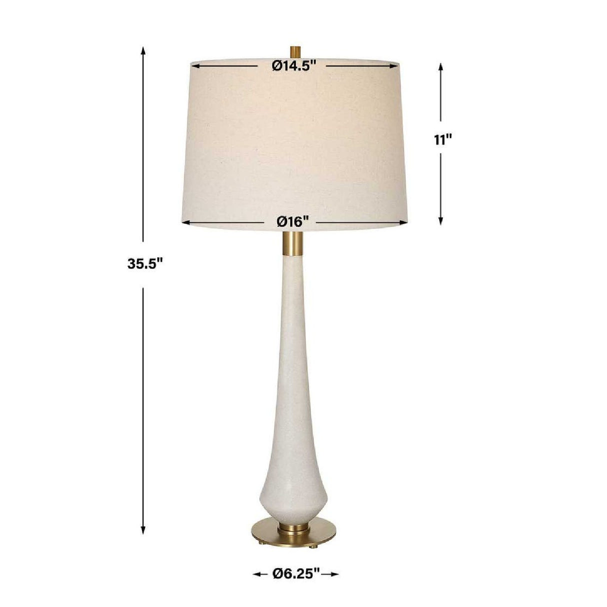 Tapered White Stone Table Lamp | Oroa.com
