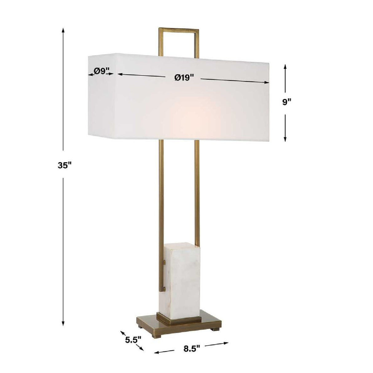 White Marble Pillar Table Lamp | Oroa.com