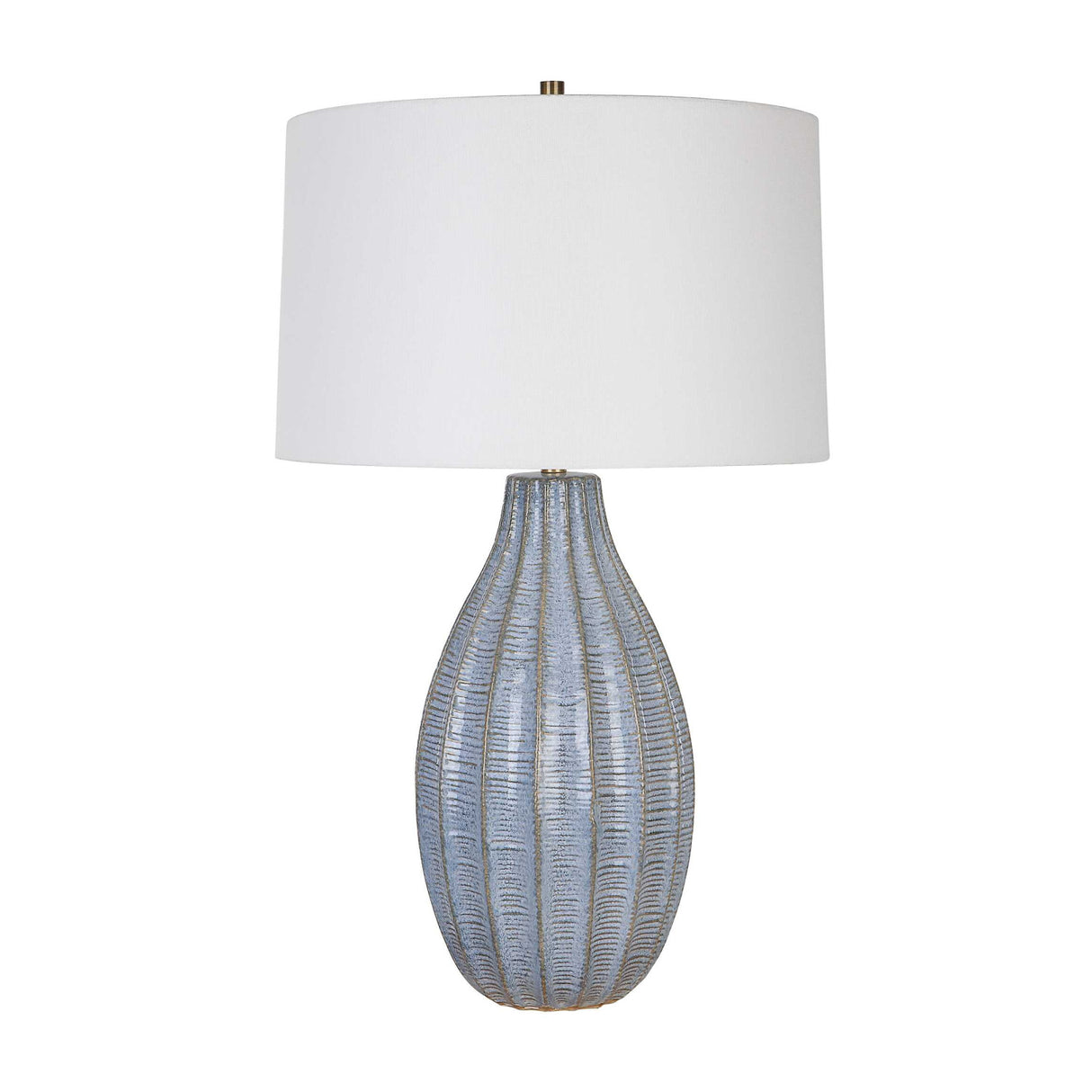 Scalloped Blue Ceramic Table Lamp | Oroa.com