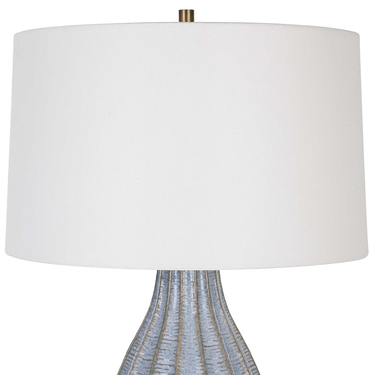 Scalloped Blue Ceramic Table Lamp | Oroa.com