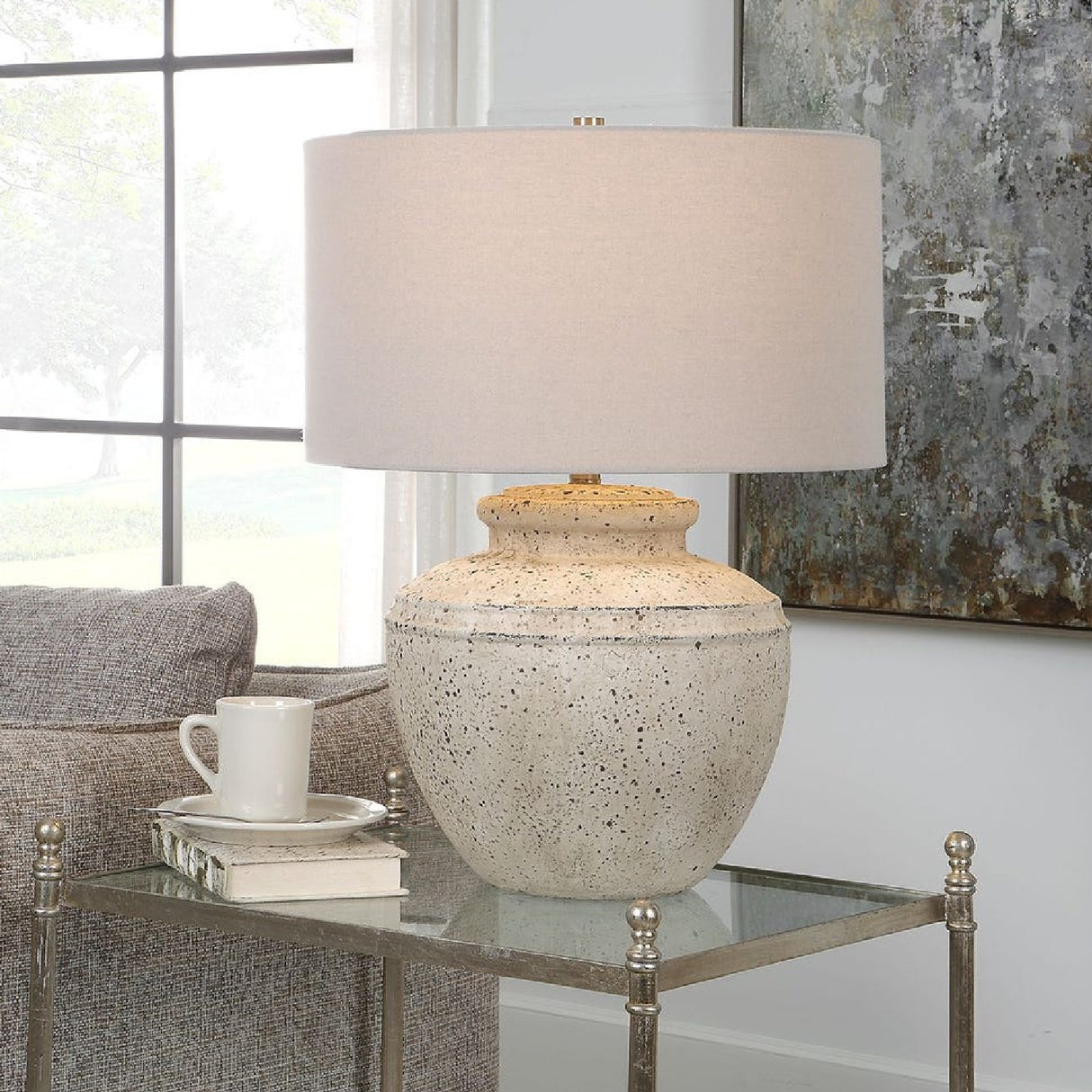 Aged Beige Ceramic Table Lamp | Oroa.com