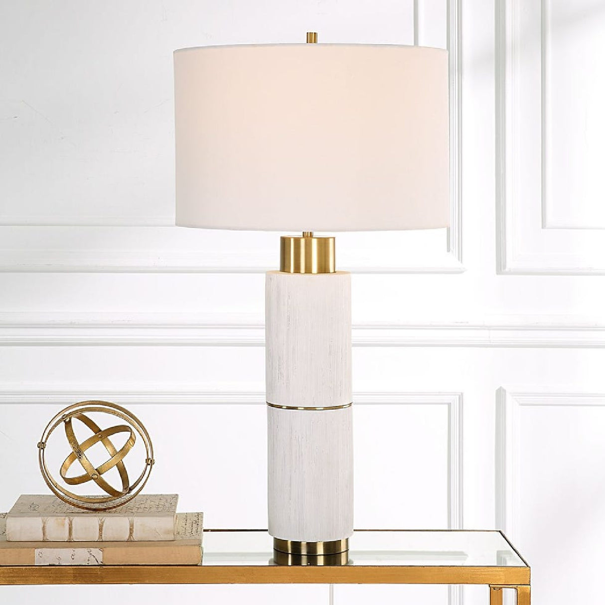 Whitewashed Wood Look Table Lamp | Oroa.com