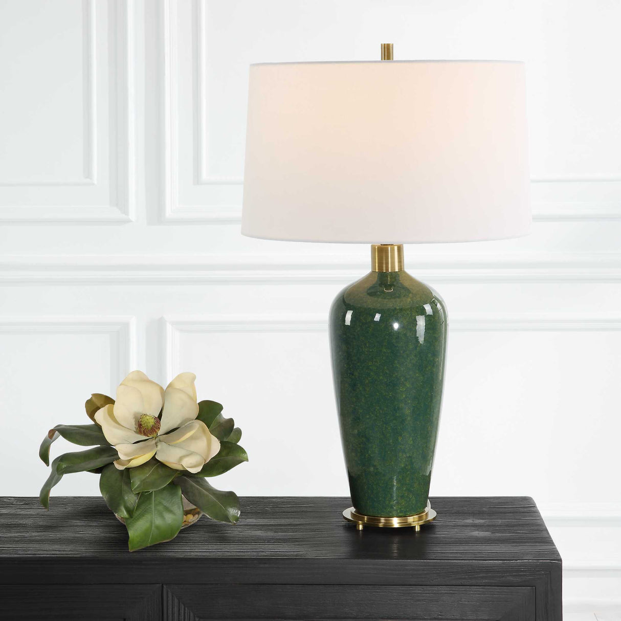Mottled Green Ceramic Table Lamp | Oroa.com